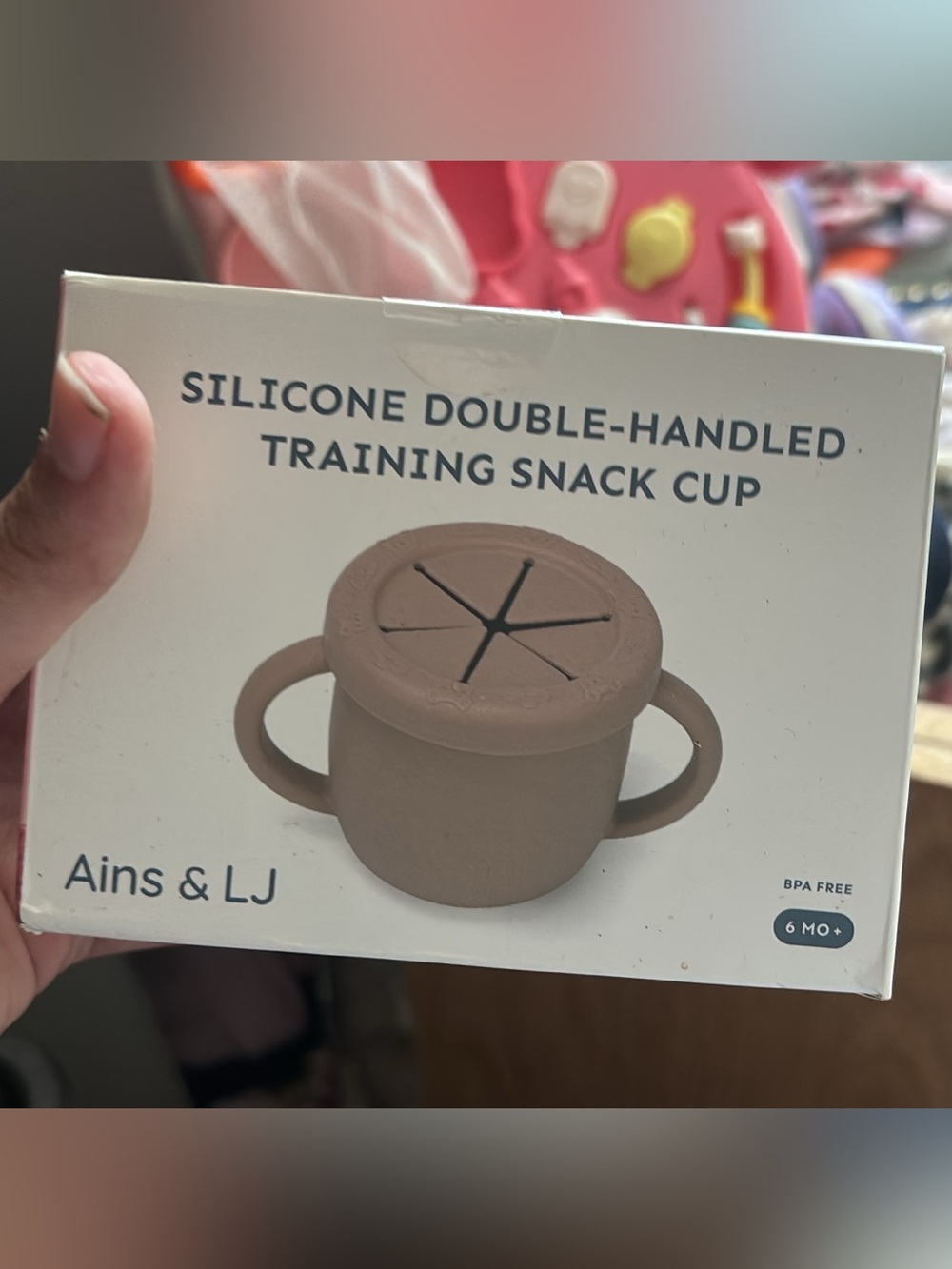 Silicone Double-Handled Training Snack Cup - Mauve